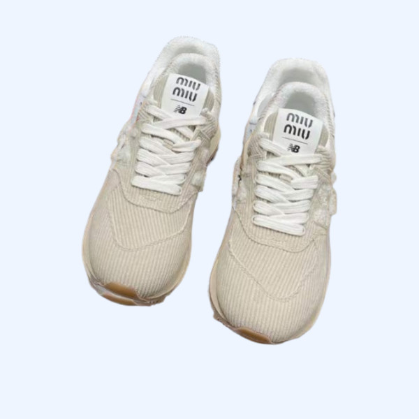 [Miu Miu] 미우미우 x 뉴발란* 574 스트라이프 벨벳 스니커즈