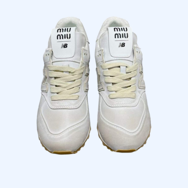 [Miu Miu] 미우미우 x 뉴발란* 574 빈티지 나파 가죽 스니커즈
