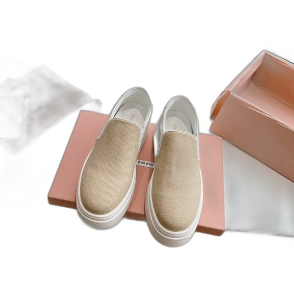 [ Miu Miu ] 미우미우 캔버스 플랫폼 스니커즈
