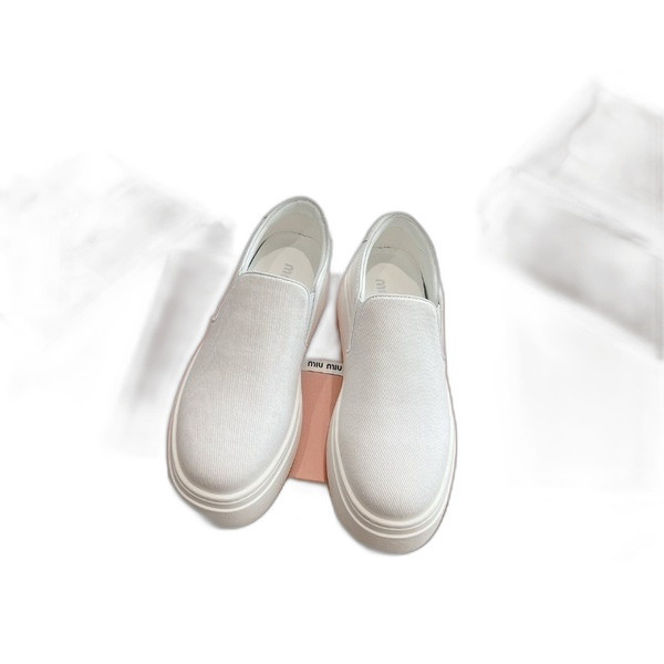 [ Miu Miu ] 미우미우 캔버스 플랫폼 스니커즈