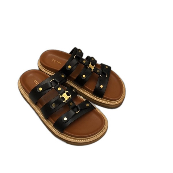 [ Celine ] 셀린느 티피 슬라이드 샌들