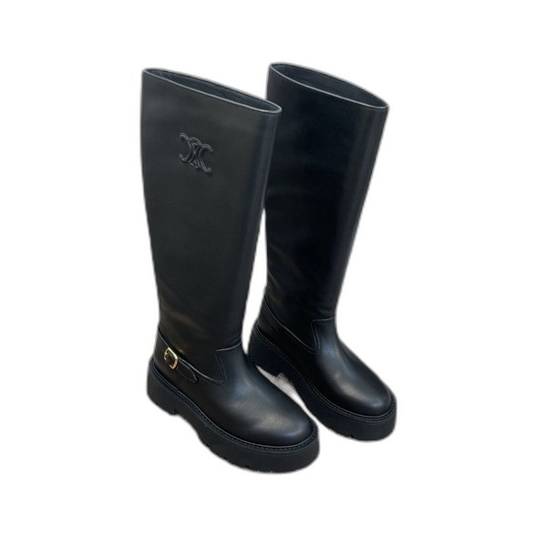 [ Celine ] 셀린느 통굽 라이더 부츠