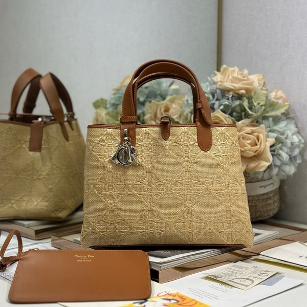 [ Dior ] 디올 Toujours 라피아 백 미디엄