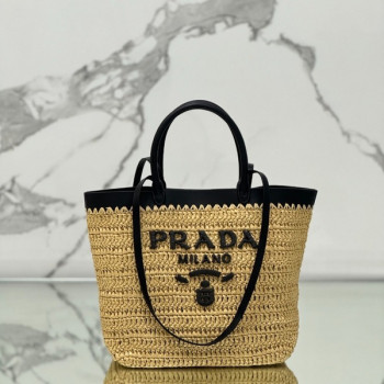[ Prada ] 프라다 크로셰 가죽 토트백 미디엄