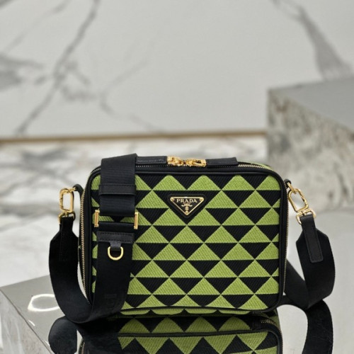 [ Prada ] 프라다 브리크 자수 패브릭 크로스백