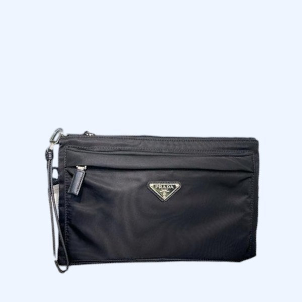 [ Prada ] 프라다 리나일론 사피아노 레더 클러치