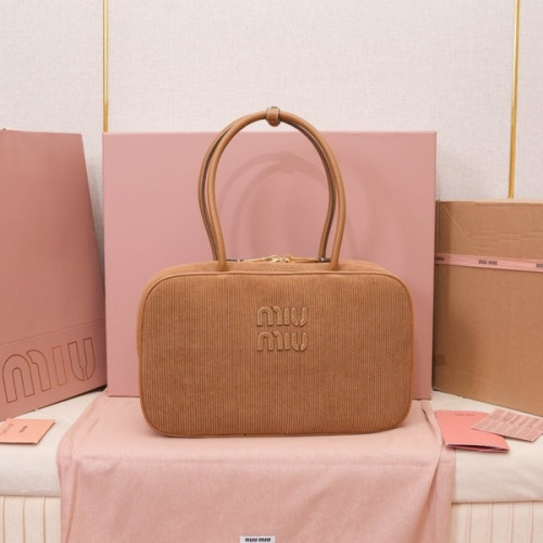 [ 미우미우 ] 코듀로이 탑 핸들 보 백