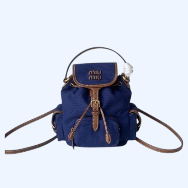 [ Miu Miu ] 미우미우 캔버스 및 가죽 백팩