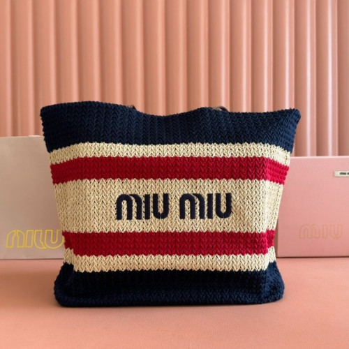 [ Miu Miu ] 미우미우 라피아 우븐 토트 백