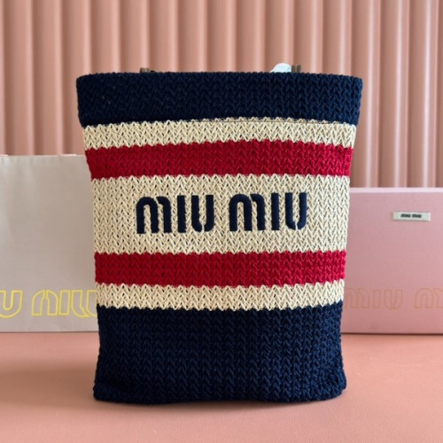 [ Miu Miu ] 미우미우 라피아 우븐 토트 백