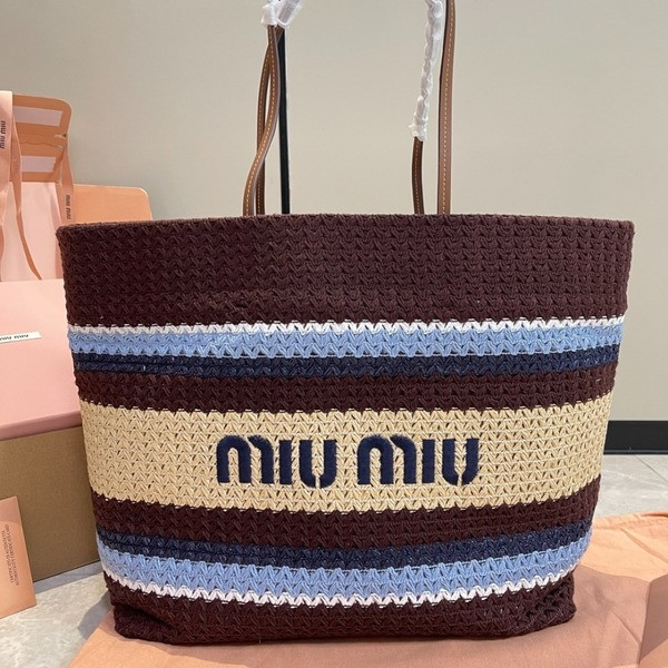 [ Miu Miu ] 미우미우 라피아 우븐 토트 백