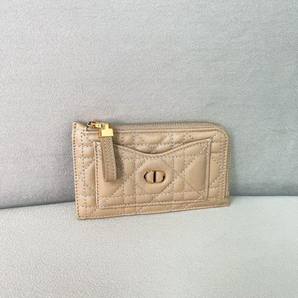 [ 디올 ] Caro Cosmos 지퍼 카드 지갑
