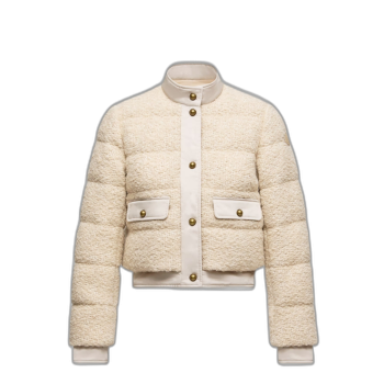 Blandy 울 혼방 부클레 쇼트 다운 재킷