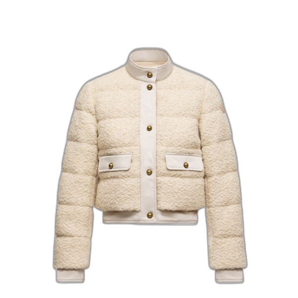 Blandy 울 혼방 부클레 쇼트 다운 재킷