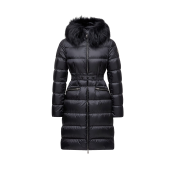 Boedic 후드 시어링 트리밍 롱 다운 재킷