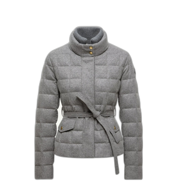 Bussettes 울 혼방 벨트 쇼트 다운 재킷