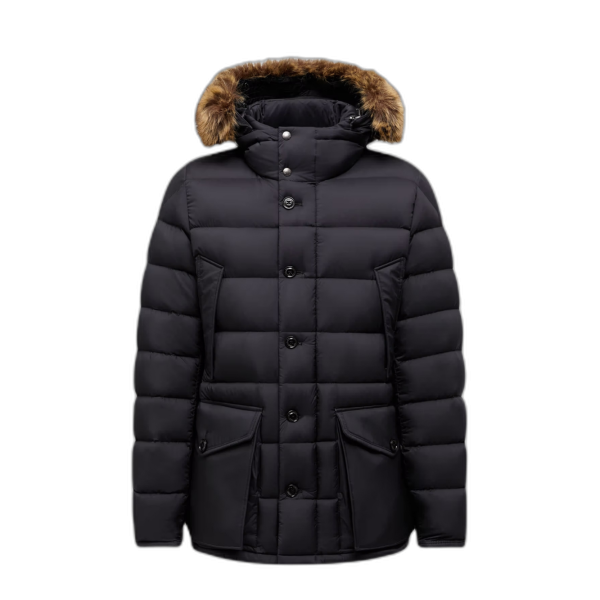 Clunye 후드 미디 길이 다운 재킷