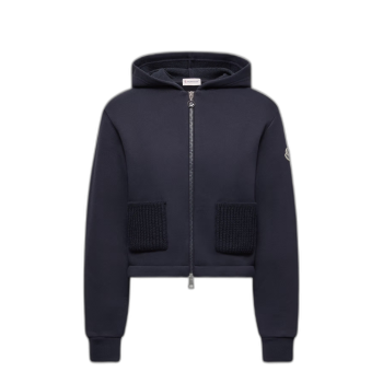 니트 디테일 코튼 집업 후디