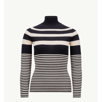 스트라이프 울 터틀넥 스웨터