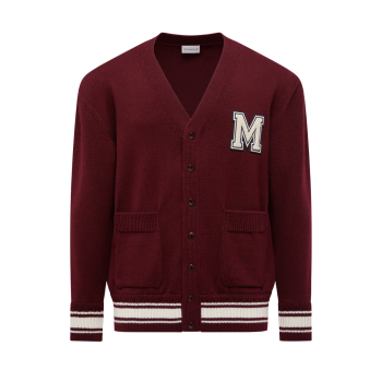 자수 모노그램 울 카디건