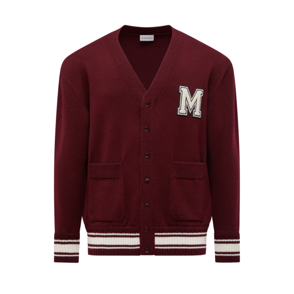 자수 모노그램 울 카디건