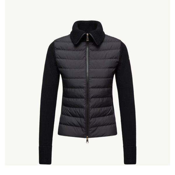 패딩 울 집업 카디건