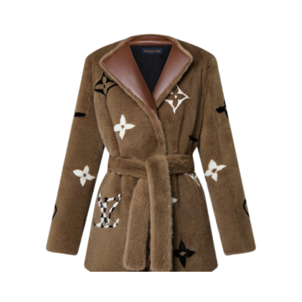 모노그램 밍크 랩 코트