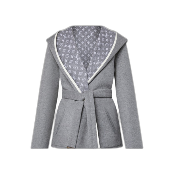 리버서블 시그니처 쇼트 후드 랩 코트