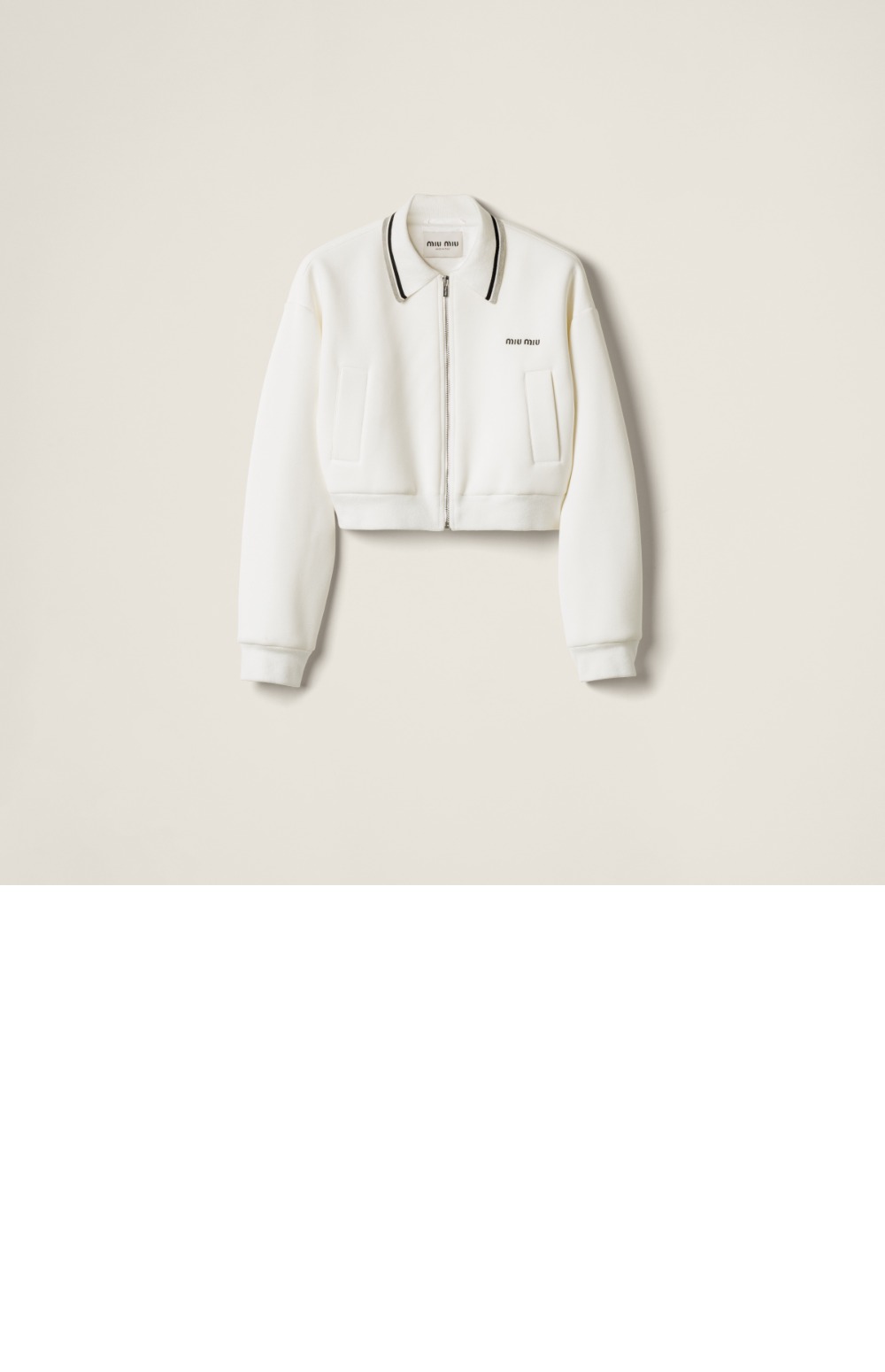 미러급레플리카사이트 | 명품레플리카 전문 쇼핑몰 | 딥퀄 - 본디드 피케 및 테크니컬 저지 블루종 재킷 &gt; 미우미우