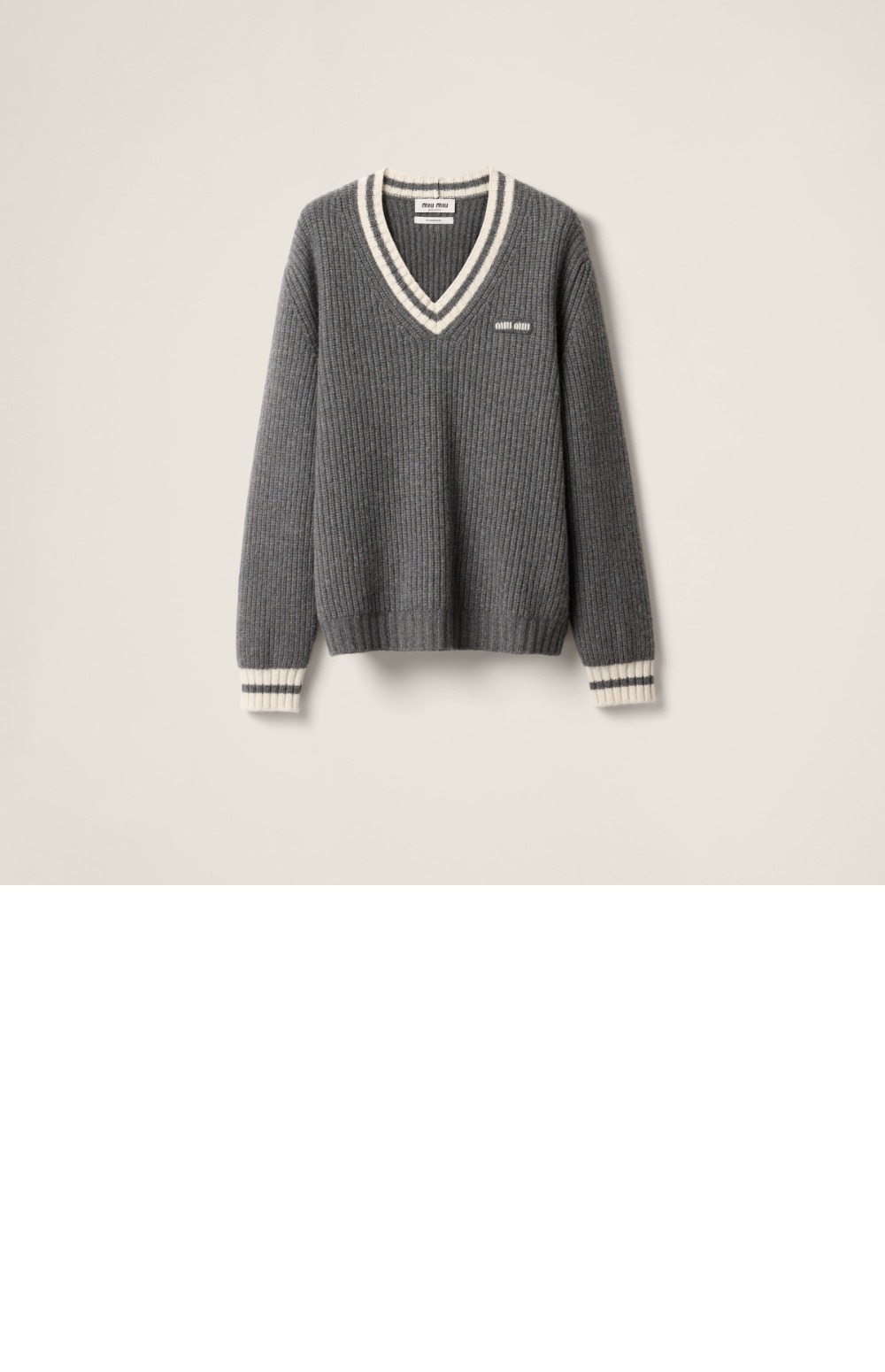 미러급레플리카사이트 | 명품레플리카 전문 쇼핑몰 | 딥퀄 - 울 및 캐시미어 브이넥 스웨터 &gt; 미우미우