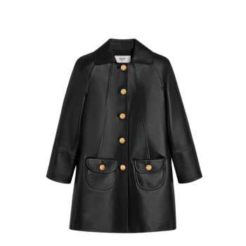 클로딘 칼라 코트 소프트 램스킨