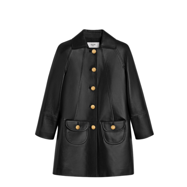 클로딘 칼라 코트 소프트 램스킨