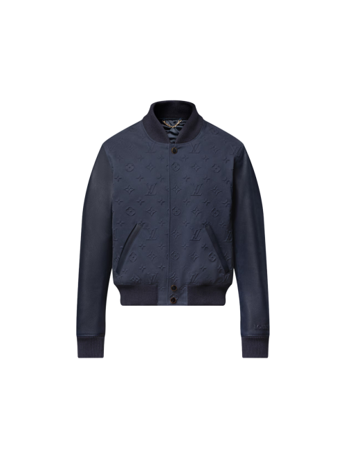 엠보스드 모노그램 코튼 바시티 재킷