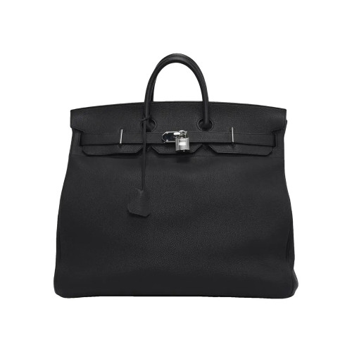 에르메스 HAC 버킨 50 백 바이 컬러 블루 뉘이트 & 블랙 토고 가죽, 팔라듐 하드웨어