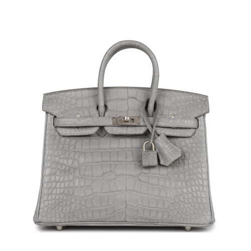 에르메스 버킨 30 르투르네 크로커다일 그레이 팔라듐 하드웨어