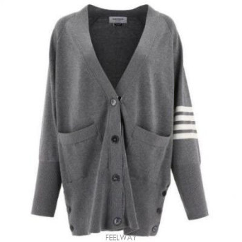 4바 스트라이프 이그재저레이트핏 져지 스티치 롱 가디건