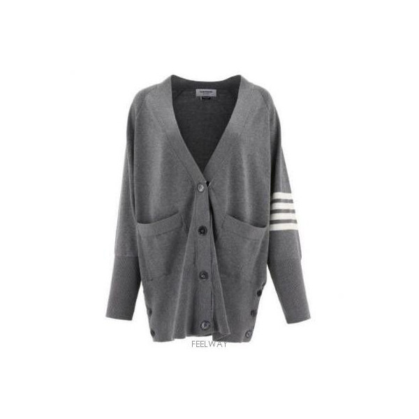 4바 스트라이프 이그재저레이트핏 져지 스티치 롱 가디건