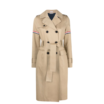 톰브라운 삼선탭 벨티드 트렌치코트