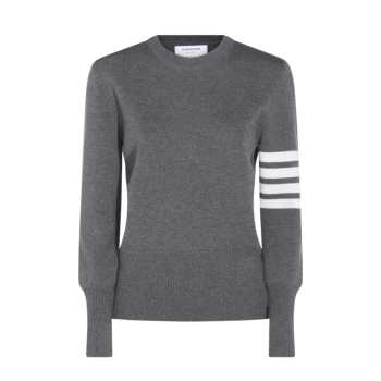 톰 브라운 사선 완장 밀라노 스티치 다크 그레이 여성 니트