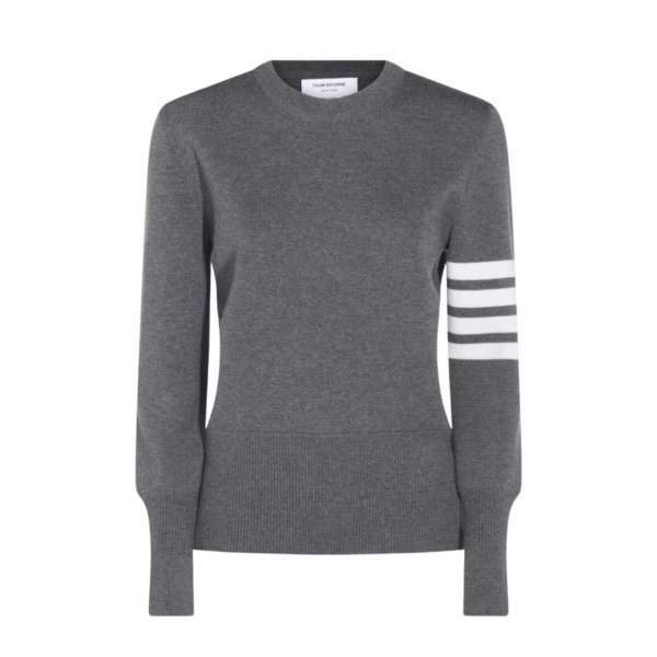 톰 브라운 사선 완장 밀라노 스티치 다크 그레이 여성 니트