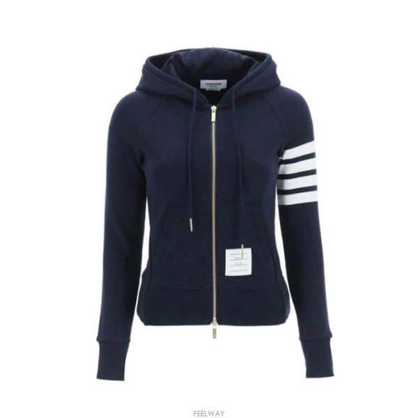 톰브라운 여성 루프백 져지 후드 집업 