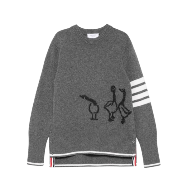 톰브라운 파인 메리노 울 기스 스트라이프 스웨터