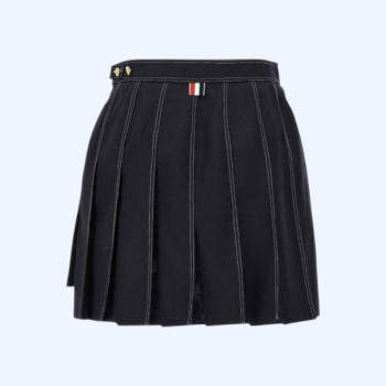 톰브라운 플리츠 스티치 미니스커트 치마