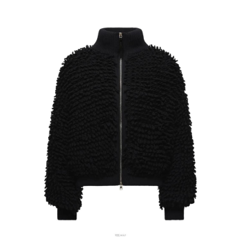 몽클레어 골지 칼라 지퍼 가디건