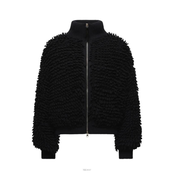 몽클레어 골지 칼라 지퍼 가디건