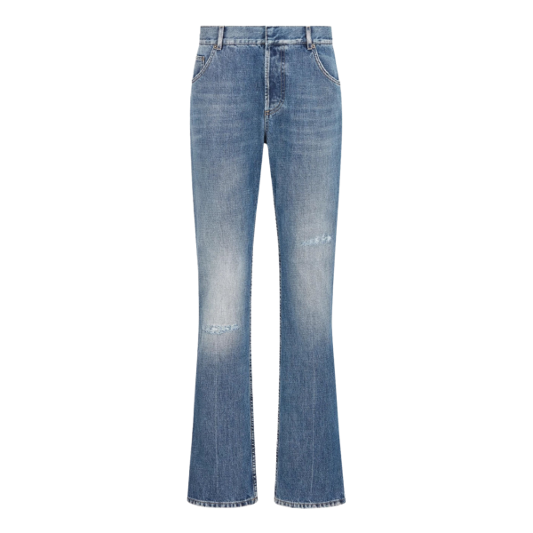 블루 스톤워싱 코튼 데님바지