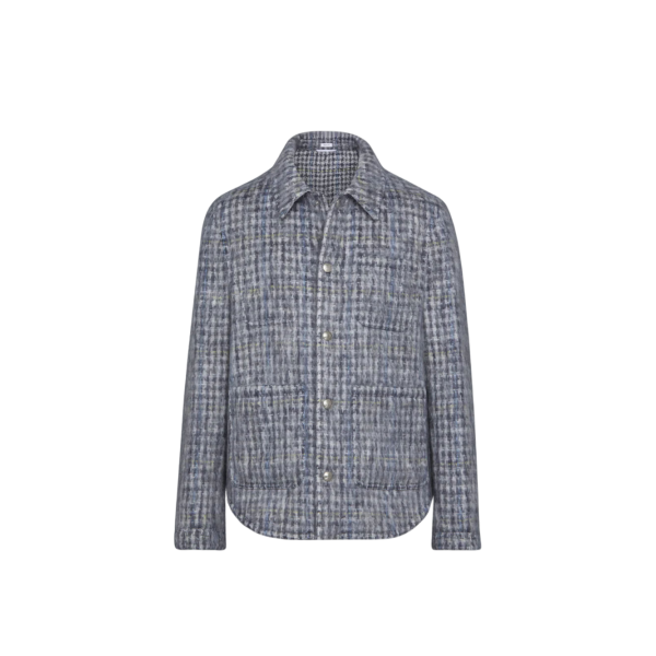 건클럽 체크 헤어 모헤어 유틸리티 재킷