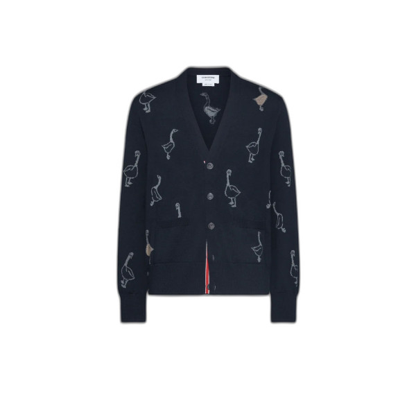 기스 인타르시아 메리노 울 릴렉스 핏 브이넥 카디건 