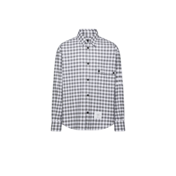 깅엄 체크 플란넬 4-바 오버사이즈 셔츠