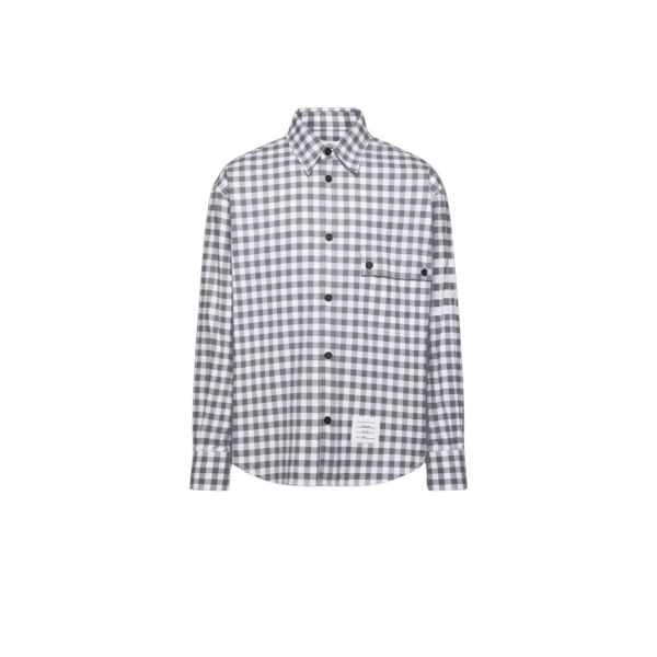 깅엄 체크 플란넬 4-바 오버사이즈 셔츠